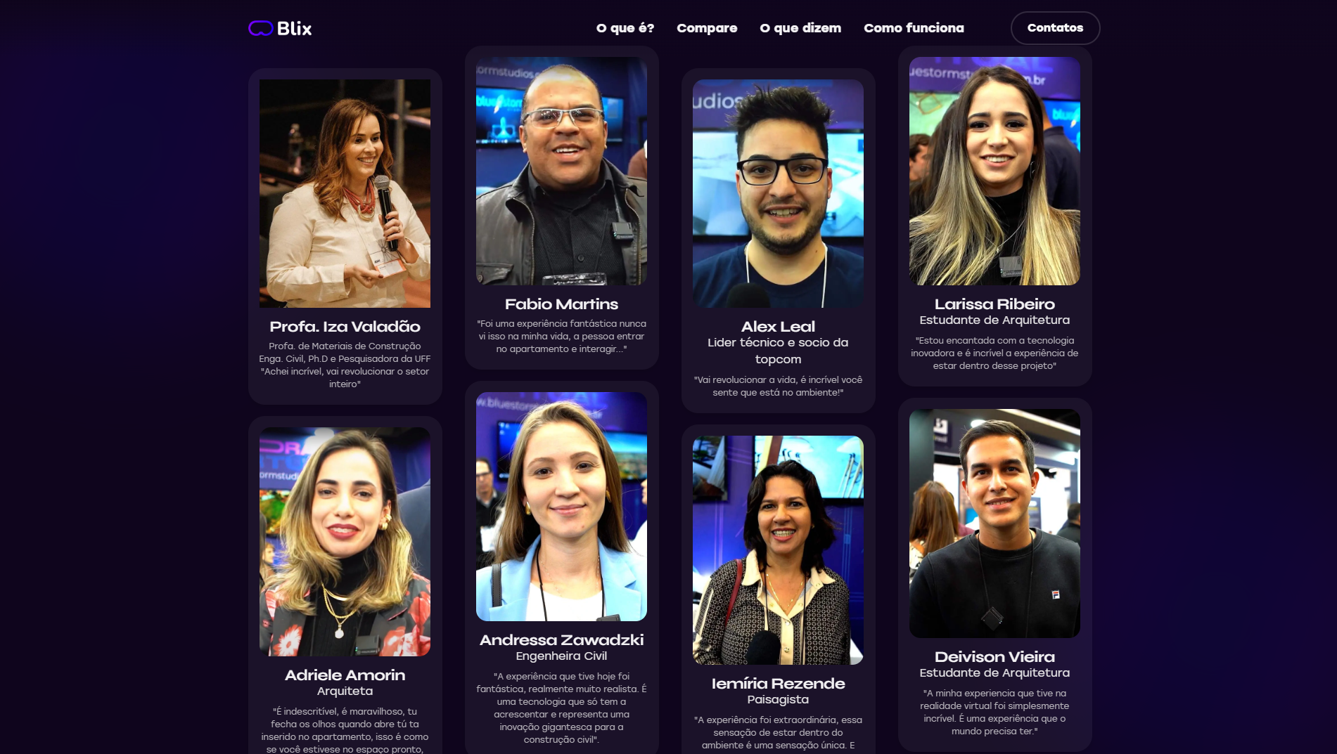 Design da Landing Page Blix